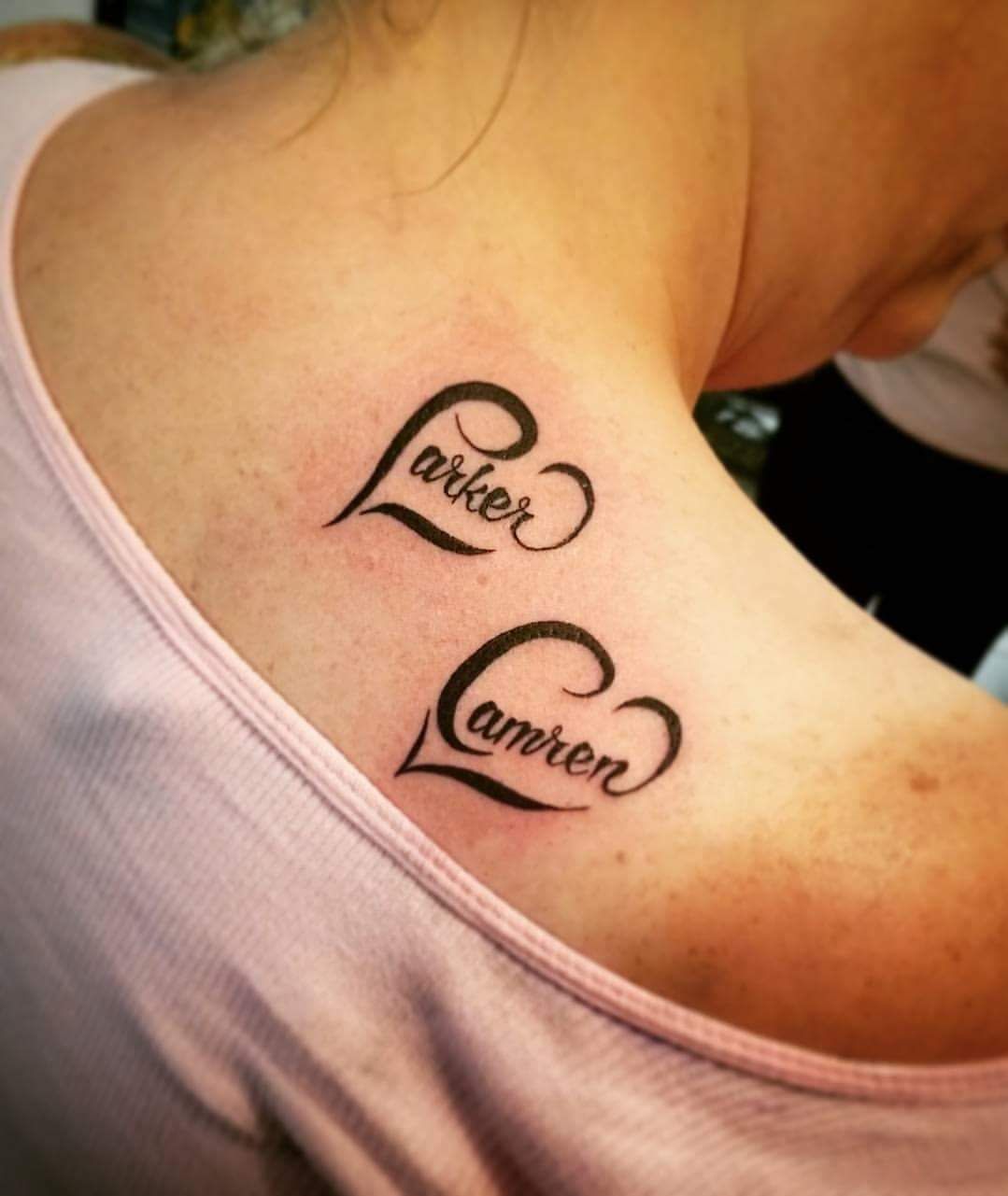 name shoulder tattoo for women