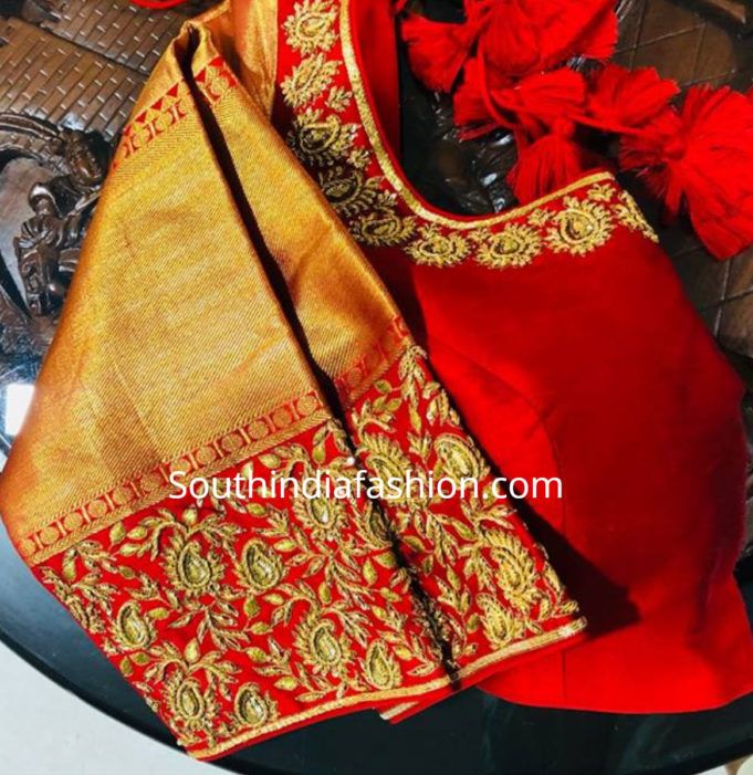 Blouse Designs For Pattu Silk Sarees (139)