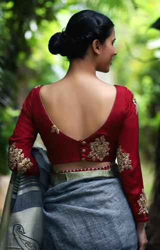 Blouse Designs For Pattu Silk Sarees (149)