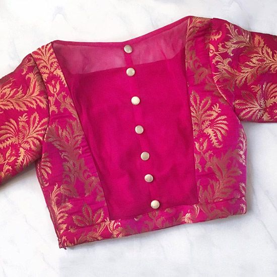 Blouse Designs For Pattu Silk Sarees (157)