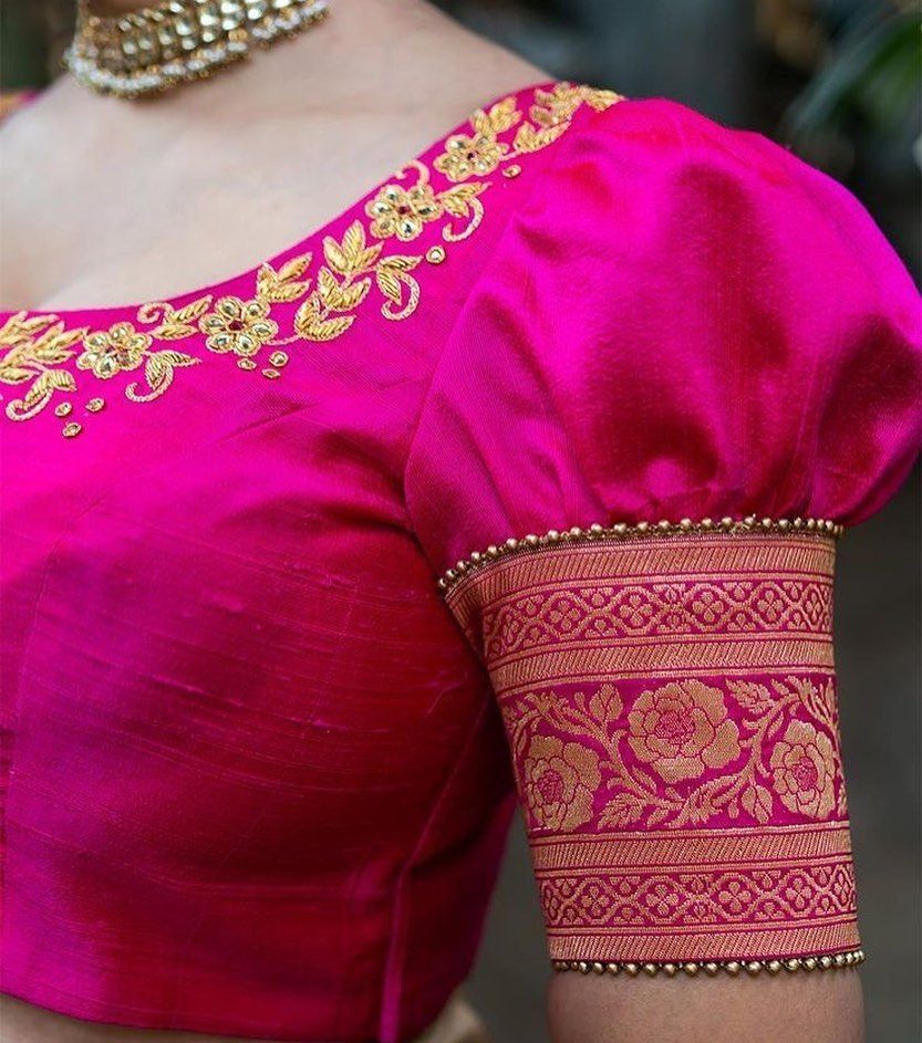 Blouse Designs For Pattu Silk Sarees (160)