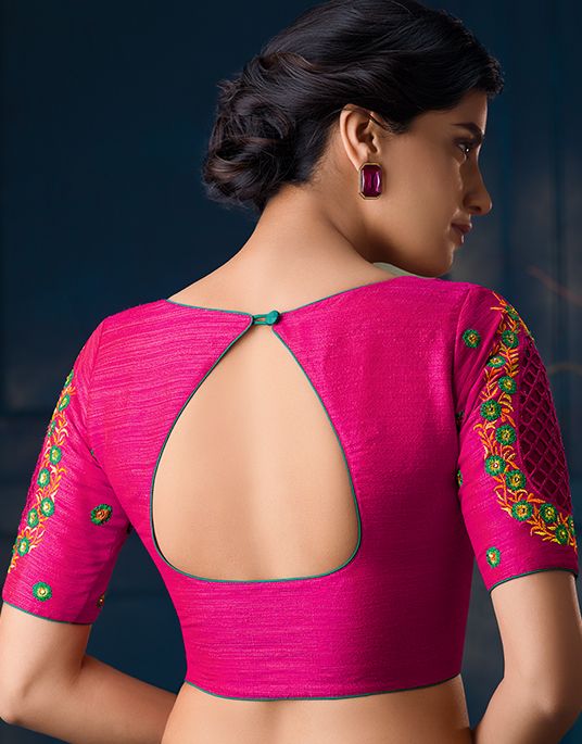 Blouse Designs For Pattu Silk Sarees (227)