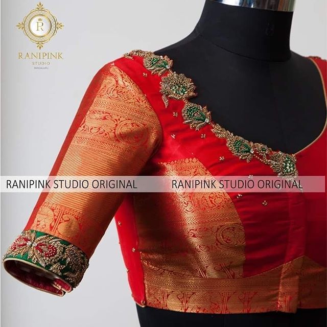 Blouse Designs For Pattu Silk Sarees (36)