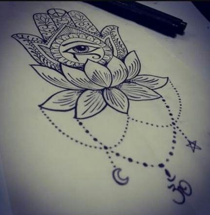 Top 94+ about hamsa tattoo with lotus flower unmissable -  .vn