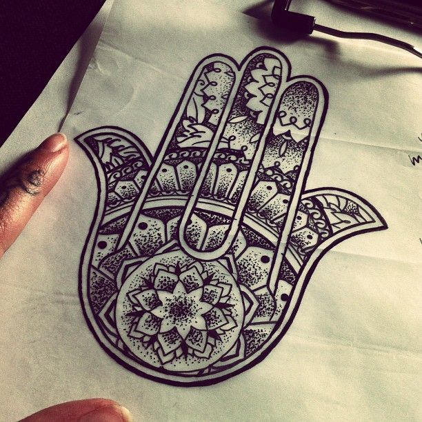 Hamsa Hand Tattoo Designs (50)