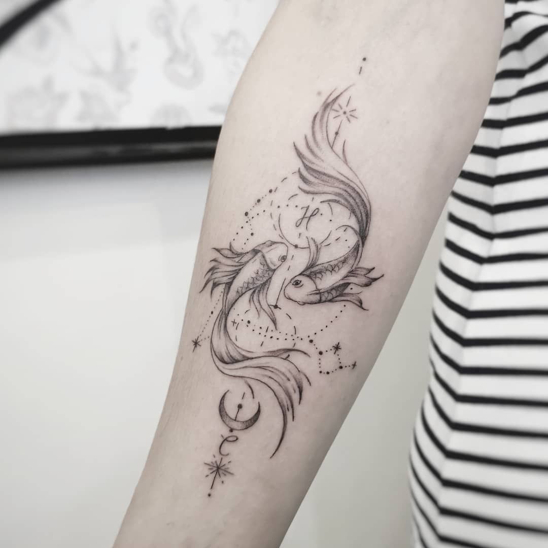 Pisces Horoscope Tattoo Zodiac Sign Fish (208)