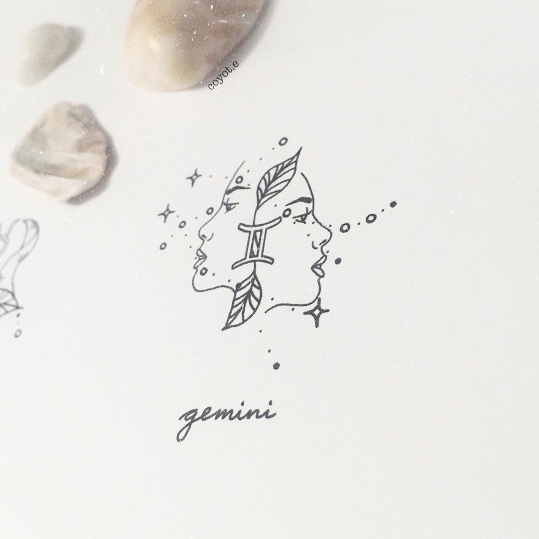 Gemini Zodian Horoscope Sign Symbol Tattoos (103)