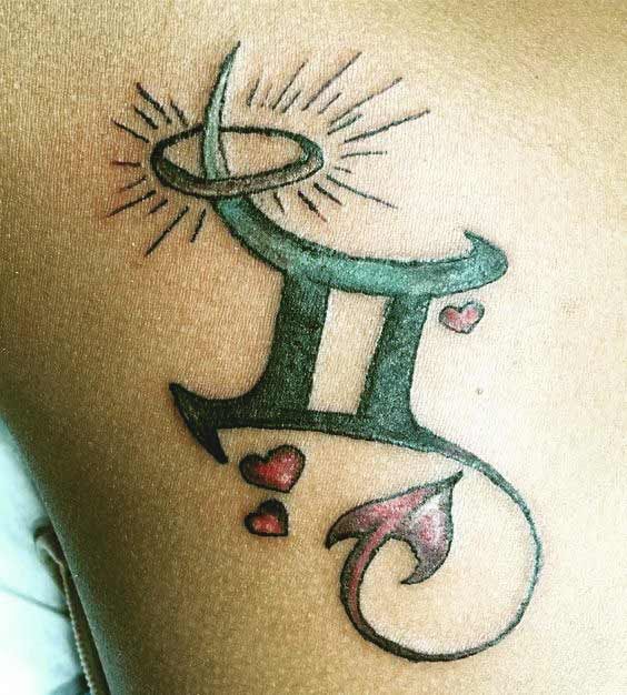 Gemini Zodian Horoscope Sign Symbol Tattoos (178)