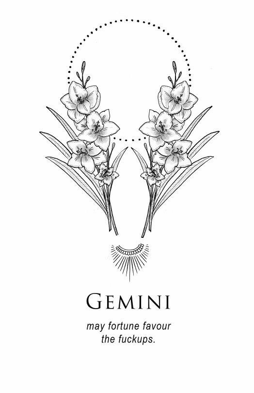 Gemini Zodian Horoscope Sign Symbol Tattoos (82)