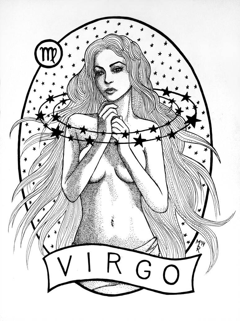 Virgo Zodiac Horoscope Tattoo Designs (223)
