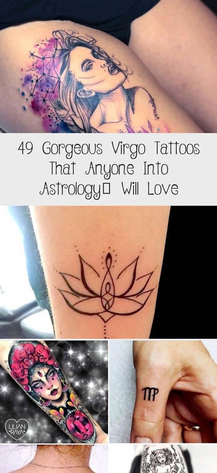 Virgo Zodiac Horoscope Tattoo Designs (229)