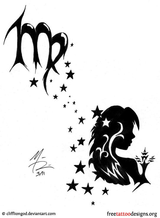 Virgo Zodiac Horoscope Tattoo Designs (76)