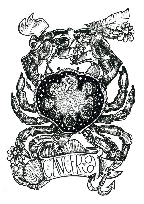 Cancer Zodiac Horoscope Tattoos (187)