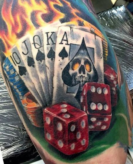 Dice Tattoo Designs Ideas Meaning (69)