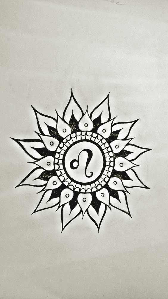 Leo Zodiac Horoscope Sign Symbol Tattoo Designs (149)
