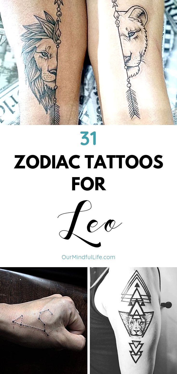 Leo Zodiac Horoscope Sign Symbol Tattoo Designs (171)