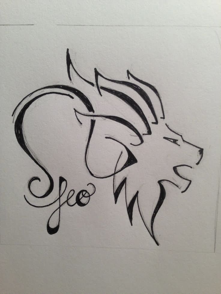 Leo Zodiac Horoscope Sign Symbol Tattoo Designs (175)