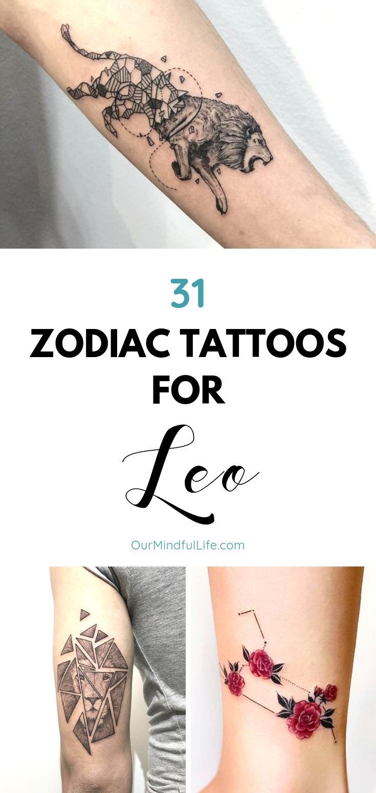 Leo Zodiac Horoscope Sign Symbol Tattoo Designs (18)