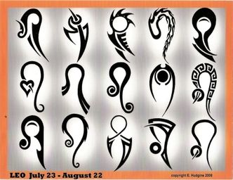 Leo Zodiac Horoscope Sign Symbol Tattoo Designs (61)