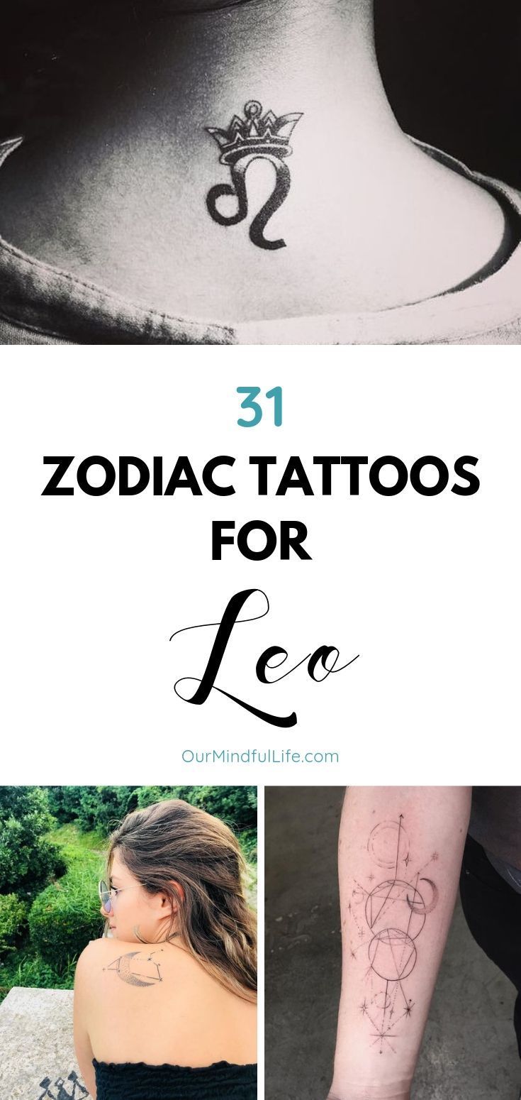 Leo Zodiac Horoscope Sign Symbol Tattoo Designs (74)