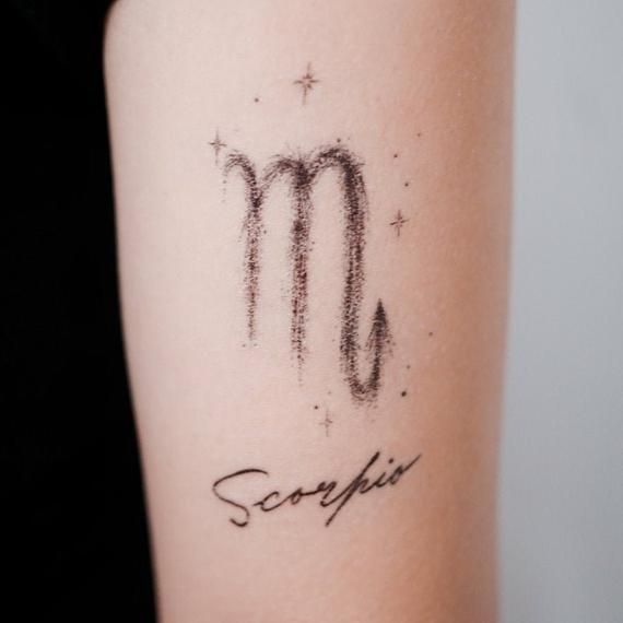 Scorpio Zodiac Horoscope Constellation Sign Symbol Tattoo (119)