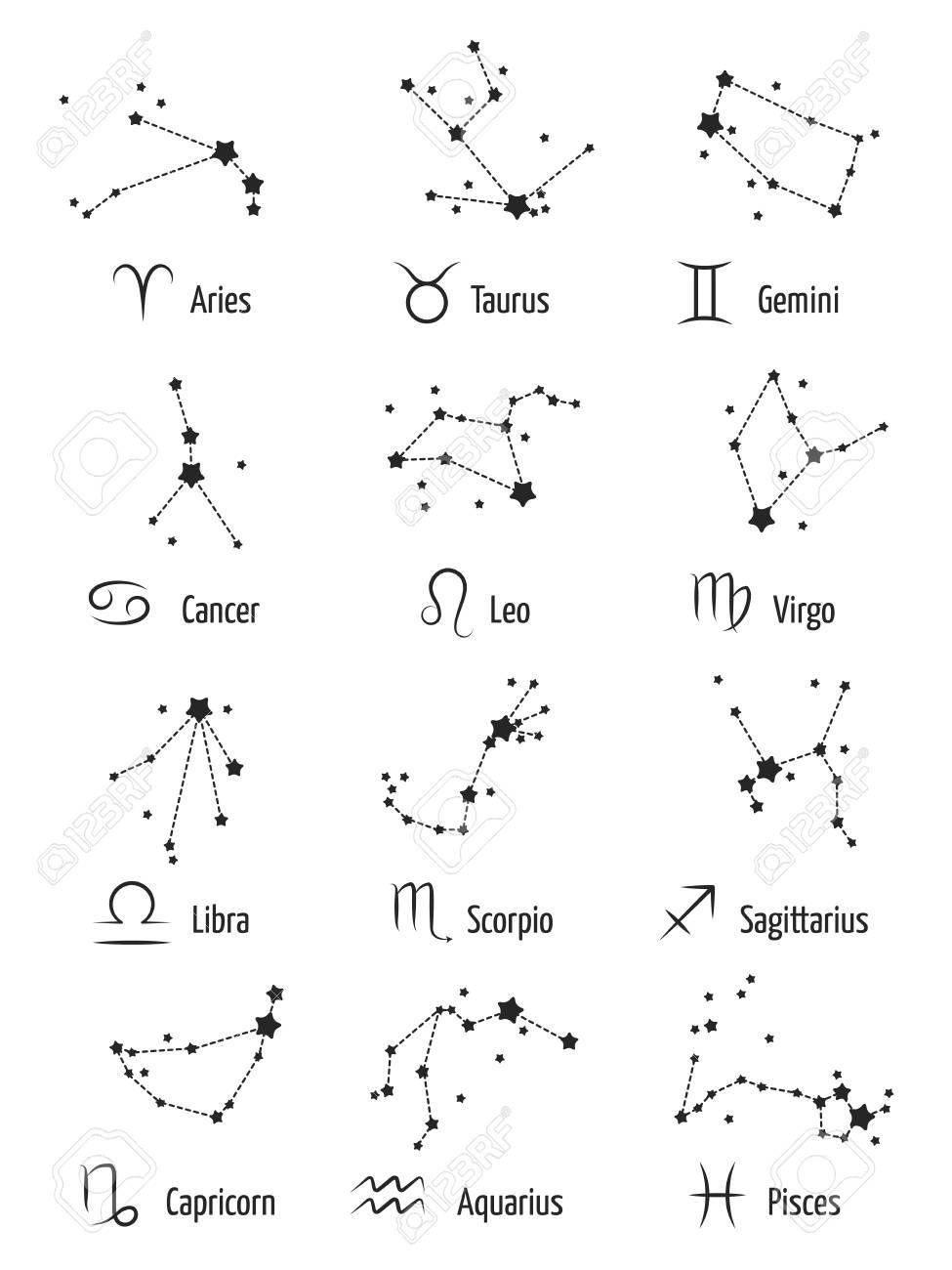 Scorpio Zodiac Horoscope Constellation Sign Symbol Tattoo (120)