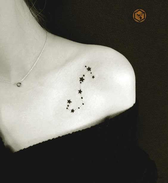Scorpio Zodiac Horoscope Constellation Sign Symbol Tattoo (130)
