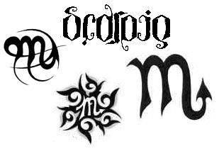 Scorpio Zodiac Horoscope Constellation Sign Symbol Tattoo (151)