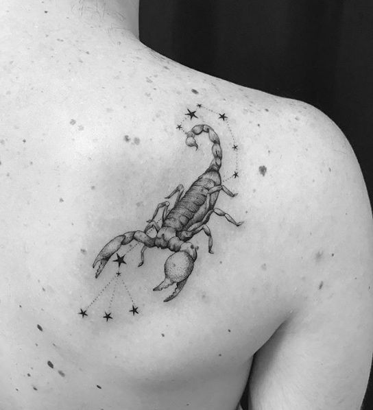 Scorpio Zodiac Horoscope Constellation Sign Symbol Tattoo (188)