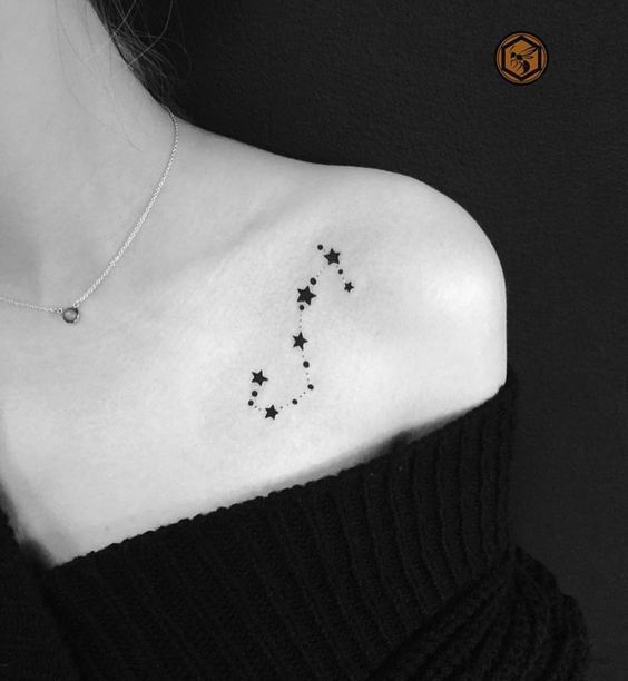 Scorpio Zodiac Horoscope Constellation Sign Symbol Tattoo (206)