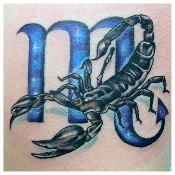 Scorpio Zodiac Horoscope Constellation Sign Symbol Tattoo (27)