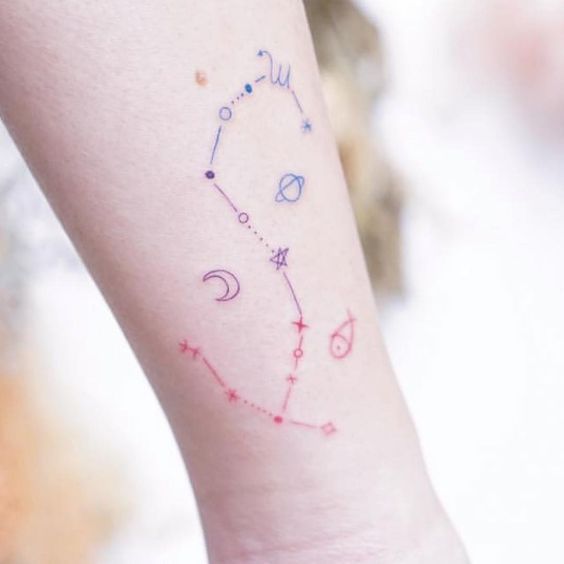 Scorpio Zodiac Horoscope Constellation Sign Symbol Tattoo (38)