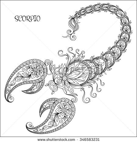 Scorpio Zodiac Horoscope Constellation Sign Symbol Tattoo (46)