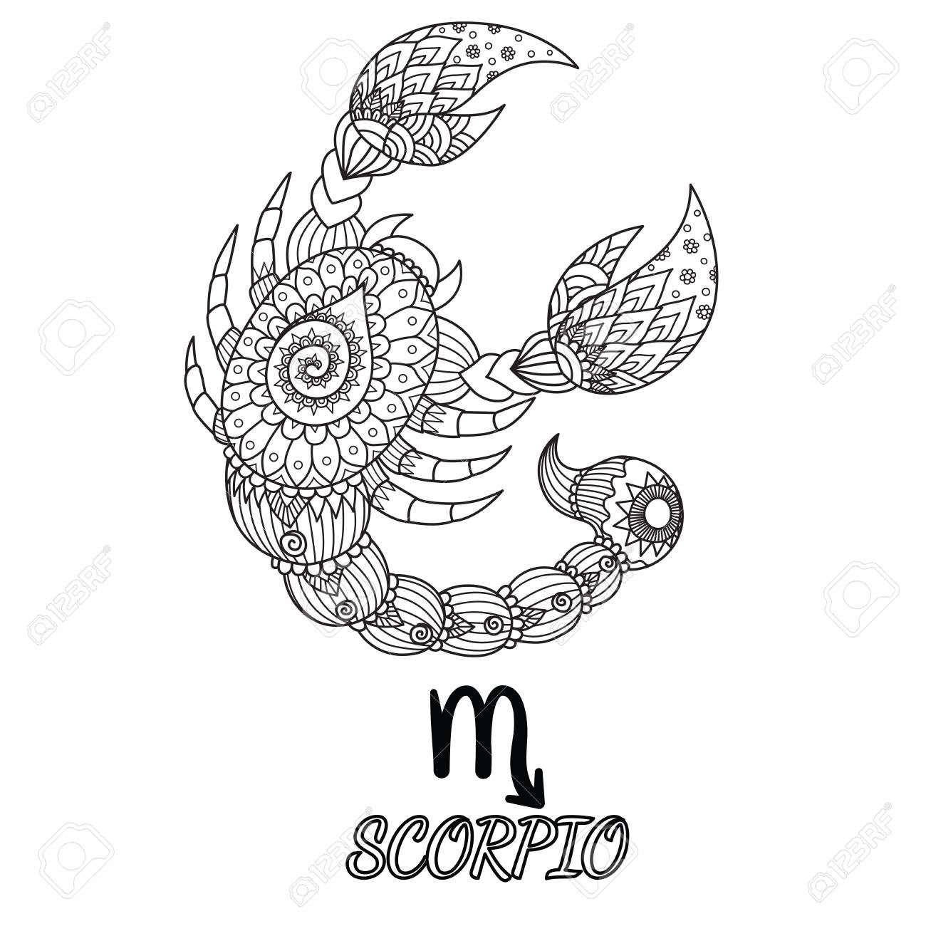Scorpio Zodiac Horoscope Constellation Sign Symbol Tattoo (74)