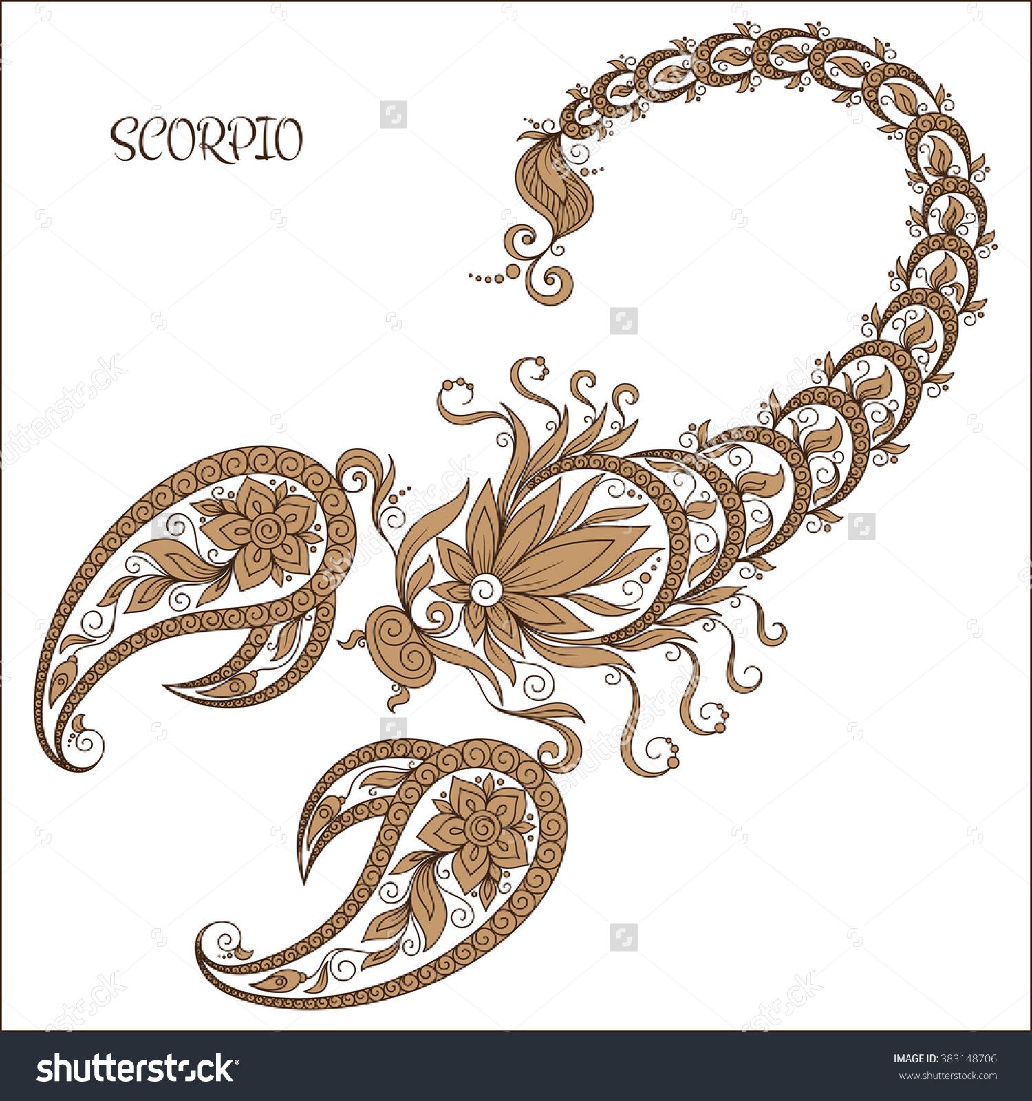 Scorpio Zodiac Horoscope Constellation Sign Symbol Tattoo (75)