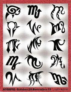 Scorpio Zodiac Horoscope Constellation Sign Symbol Tattoo (77)