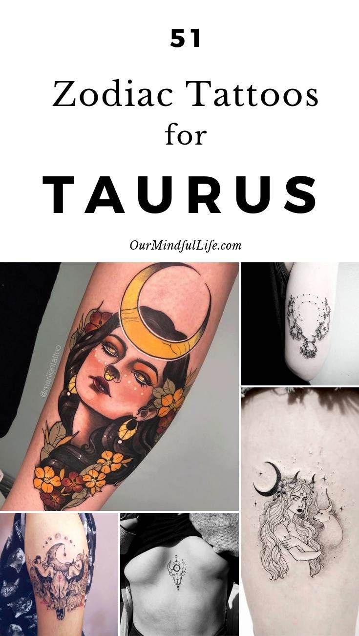 Taurus Zodiac Symbol Horoscope Tattoos (150)