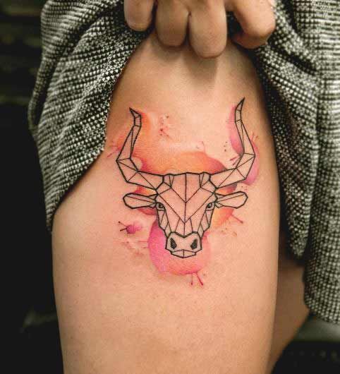 Taurus Zodiac Symbol Horoscope Tattoos (55)