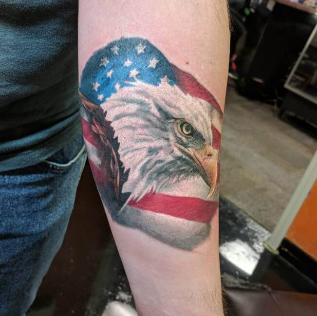 Flag Forearm Tattoo