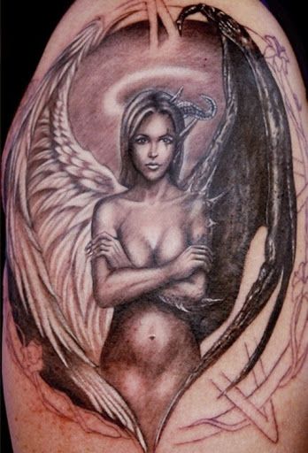 Half Angel Half Devil Tattoo Designs (103)