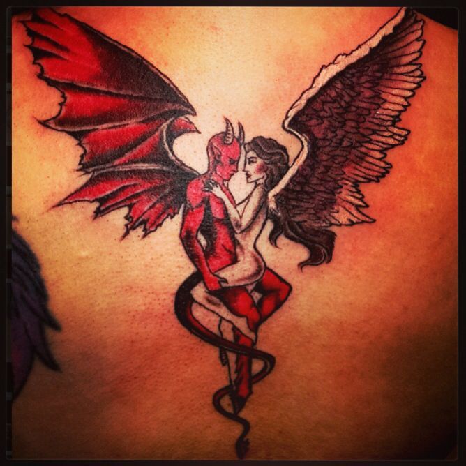 Half Angel Half Devil Tattoo Designs (108)