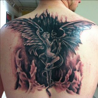 Half Angel Half Devil Tattoo Designs (153)