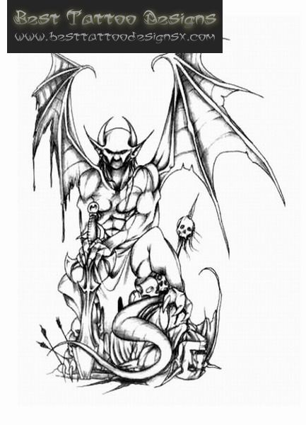 Half Angel Half Devil Tattoo Designs (161)