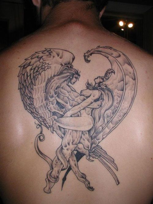 Half Angel Half Devil Tattoo Designs (184)