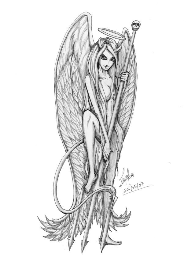 Half Angel Half Devil Tattoo Designs (229)