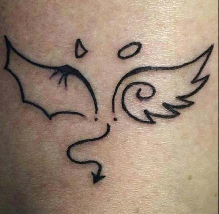 Half Angel Half Devil Tattoo Designs (230)