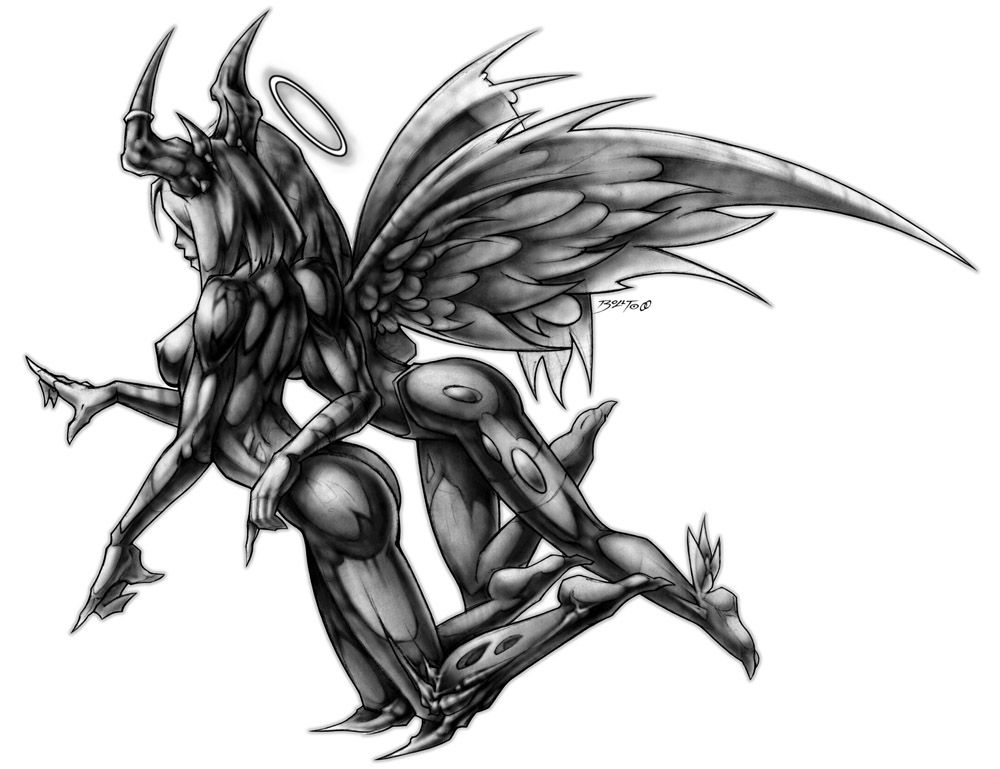 Half Angel Half Devil Tattoo Designs (242)