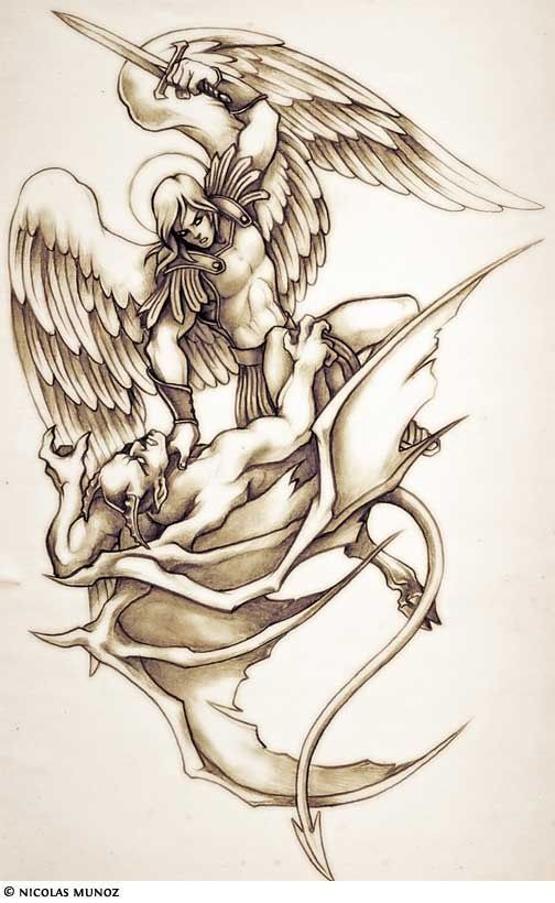 Half Angel Half Devil Tattoo Designs (27)