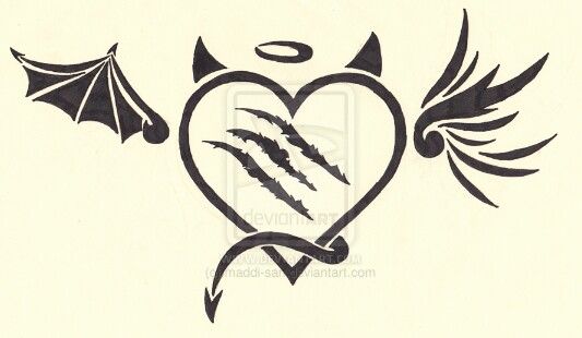 Details 138+ devil heart tattoo designs