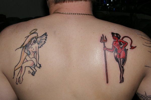 Half Angel Half Devil Tattoo Designs (65)